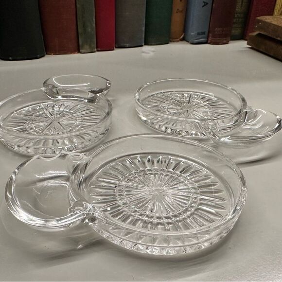 Vintage MCM Sip N Smoke Glass Coaster Ashtray Combo Set of 3 mid century modern - Picture 1 of 9